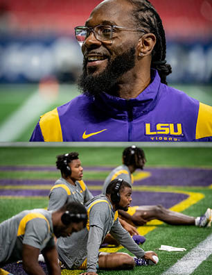 Baton Rouge, USA. 25th Mar, 2023. March 25, 2023: LSU quarterback Jayden  Daniels (5) makes a throw during Spring football practice at Tiger Stadium  in Baton Rouge, LA. Jonathan Mailhes/CSM/Sipa USA(Credit Image: ©