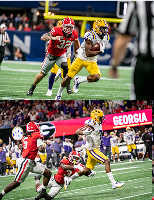 Baton Rouge, USA. 25th Mar, 2023. March 25, 2023: LSU quarterback Jayden  Daniels (5) makes a throw during Spring football practice at Tiger Stadium  in Baton Rouge, LA. Jonathan Mailhes/CSM/Sipa USA(Credit Image: ©