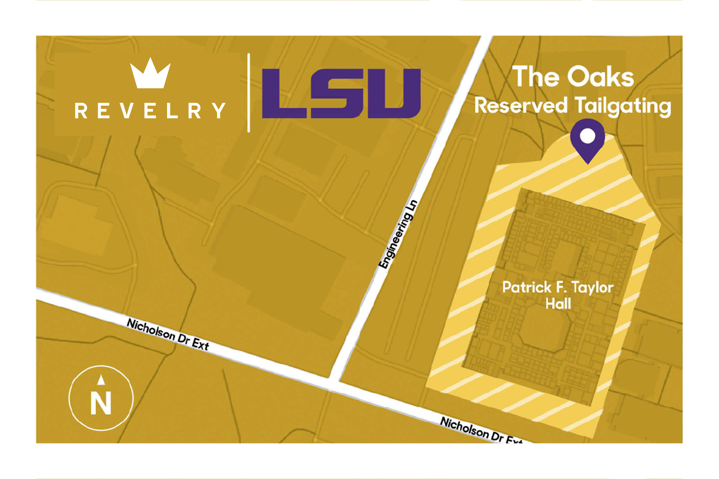 REVELRY TO OFFER TURNKEY TAILGATING AT “THE OAKS” ON LSU CAMPUS