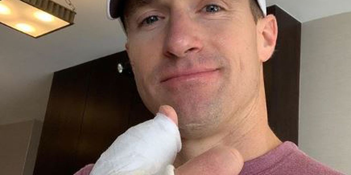 DREW BREES GIVES THUMBS UP AFTER SERGURY