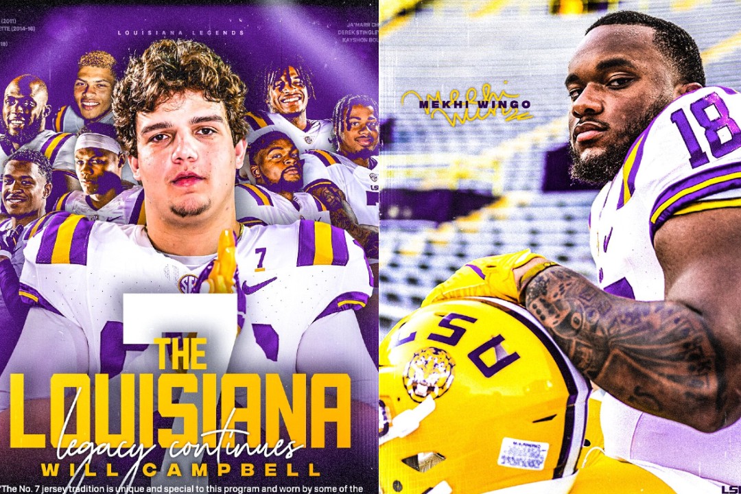Will Campbell, Mekhi Wingo Selected To Continue #7 and #18 Jersey Tradition For LSU