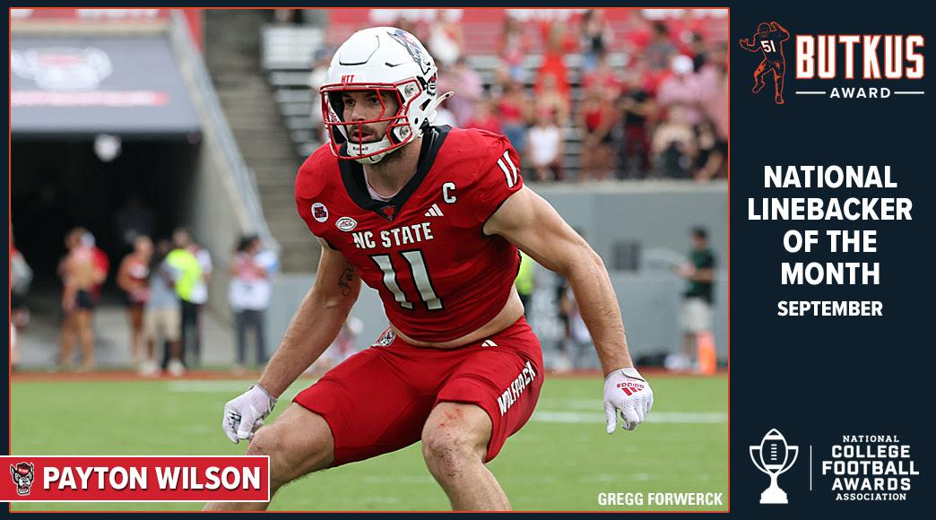 NC STATE’S WILSON IS BUTKUS AWARD® LINEBACKER OF THE MONTH