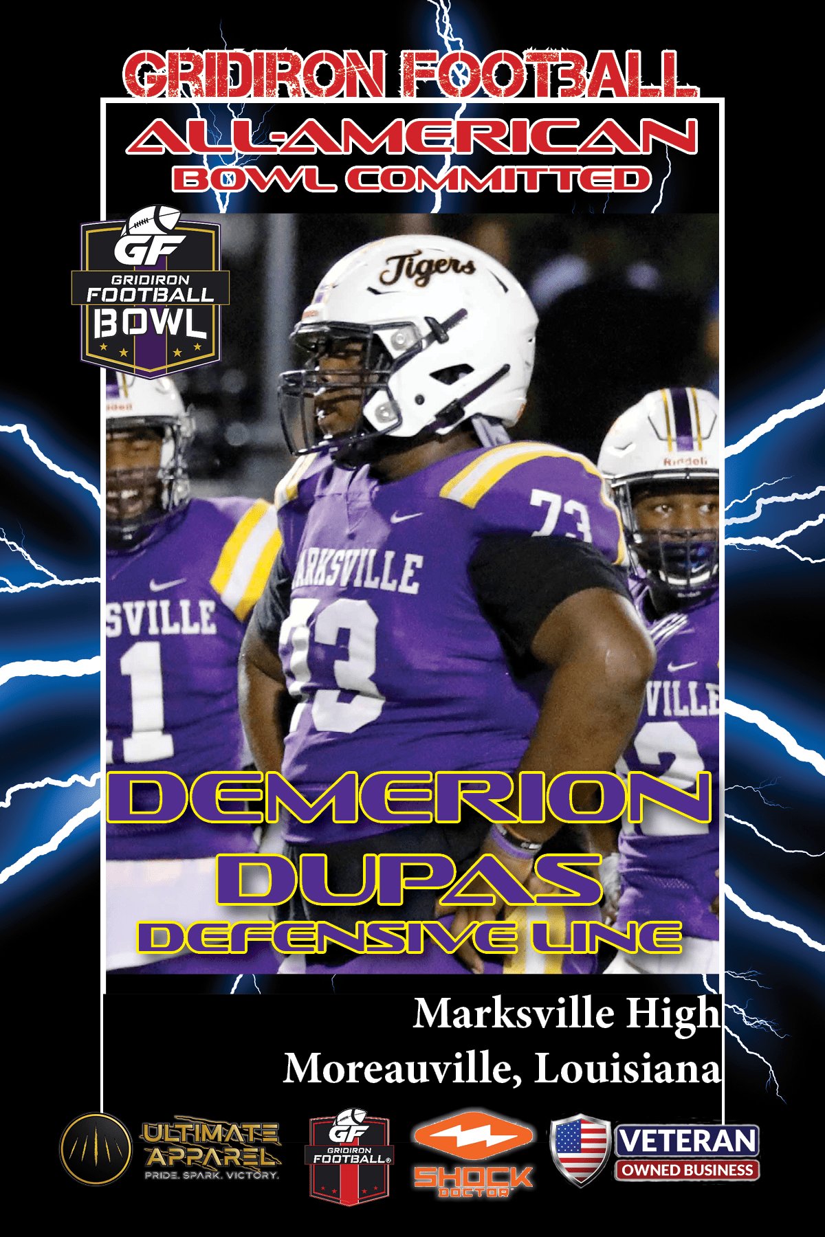 BREAKING NEWS: Marksville High School (Marksville, LA) DT Demerion Dupas Commits To The Gridiron Football All-American Bowl Game