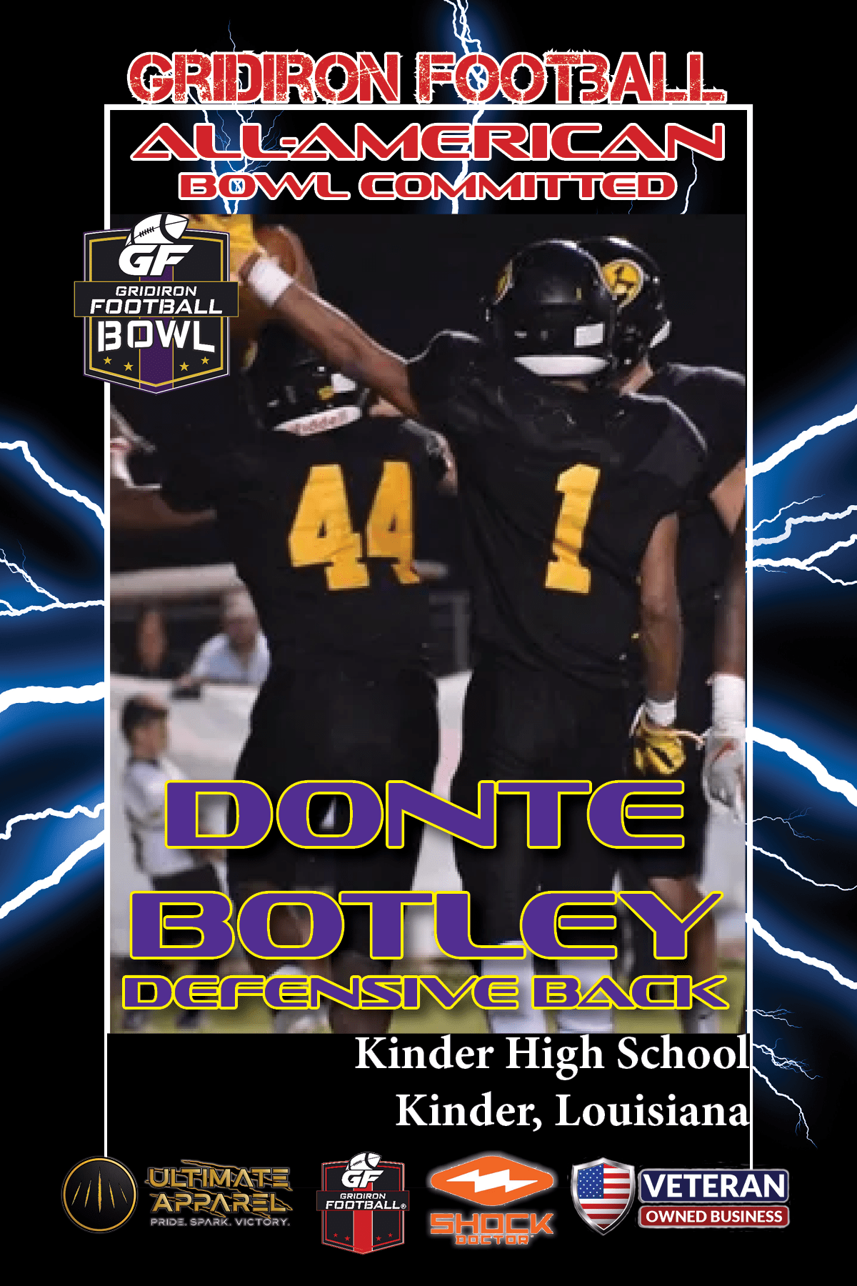 BREAKING NEWS: Kinder High School (Kinder, LA) DB Donte’ Botley Commits To The Gridiron Football All-American Bowl Game