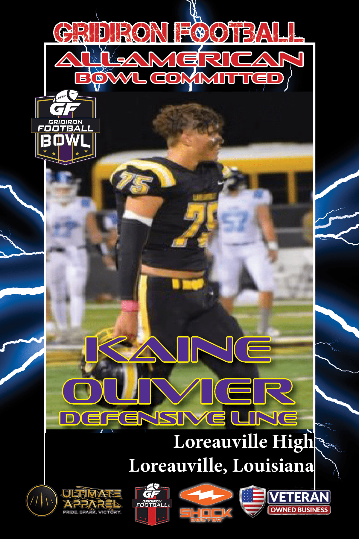 BREAKING NEWS: Loreauville High School (Loreauville, LA) DE Kaine Olivier Commits To The Gridiron Football All-American Bowl Game