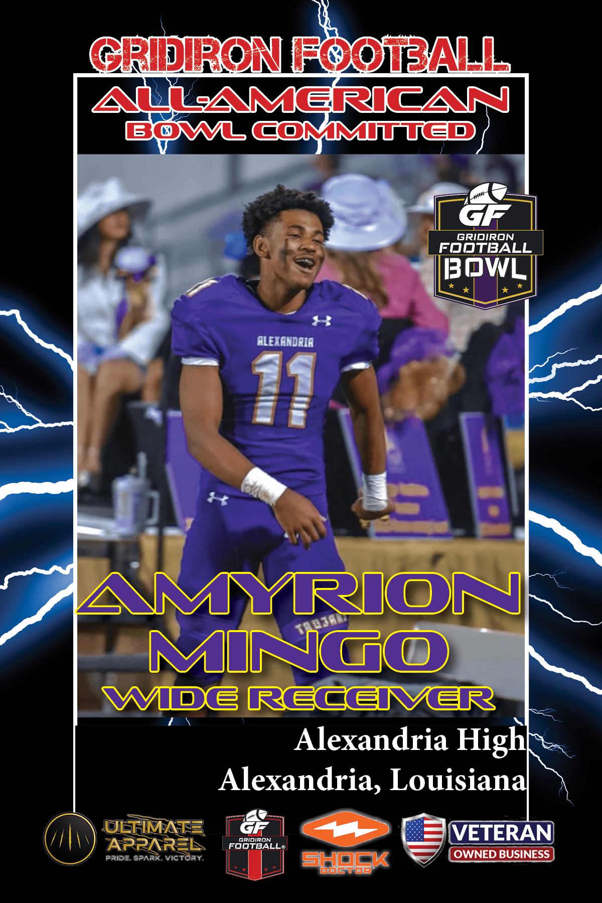 BREAKING NEWS: Alexandria High School (La.) WR Amyrion Mingo has committed to play in the 2023 Gridiron Football All-American Bowl