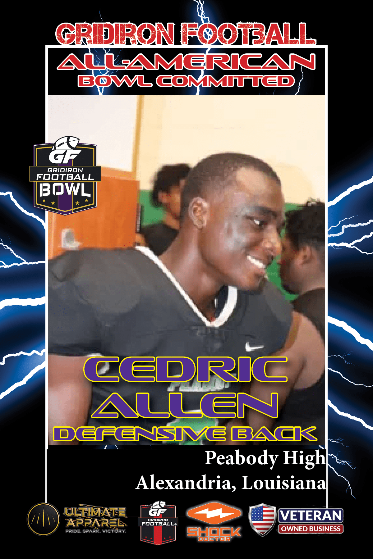 BREAKING NEWS: Peabody High School (Alexandria, LA) DB Cedric Allen Jr. Commits To The Gridiron Football All-American Bowl Game