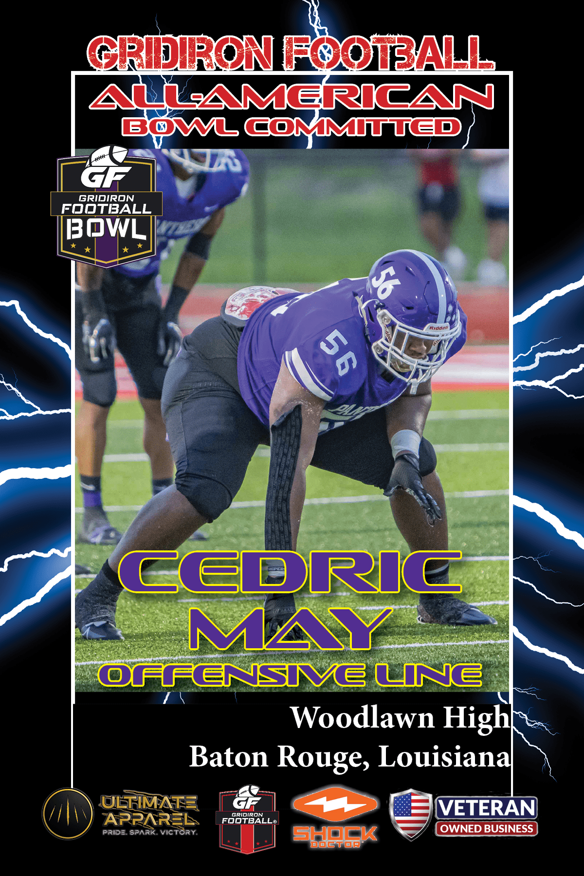 BREAKING NEWS: Woodlawn High School (Baton Rouge, LA) OL Cedric May Commits To The Gridiron Football All-American Bowl Game