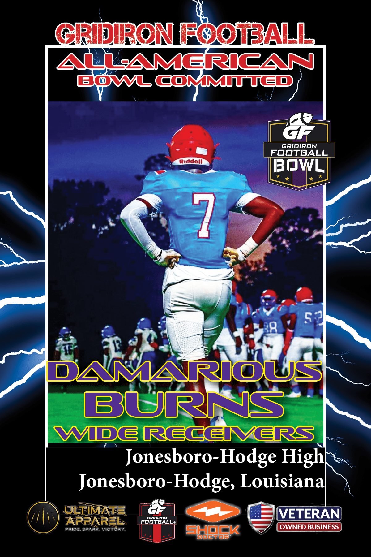 2023 Gridiron Football All-American Bowl Game Commit: WR DaMarious Burns, Jonesboro Hodge High School (Jonesboro, LA)