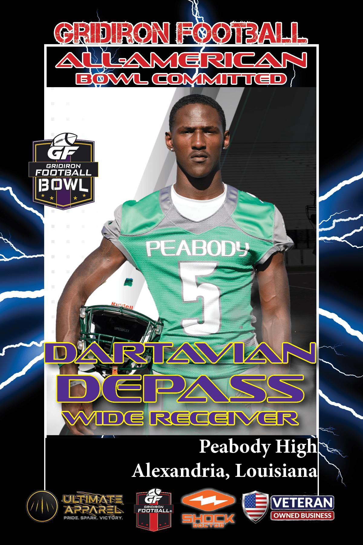 BREAKING NEWS: Peabody High School (Alexandria, LA.) WR Dartavian Depass has committed to the Gridiron Football All-American Bowl!