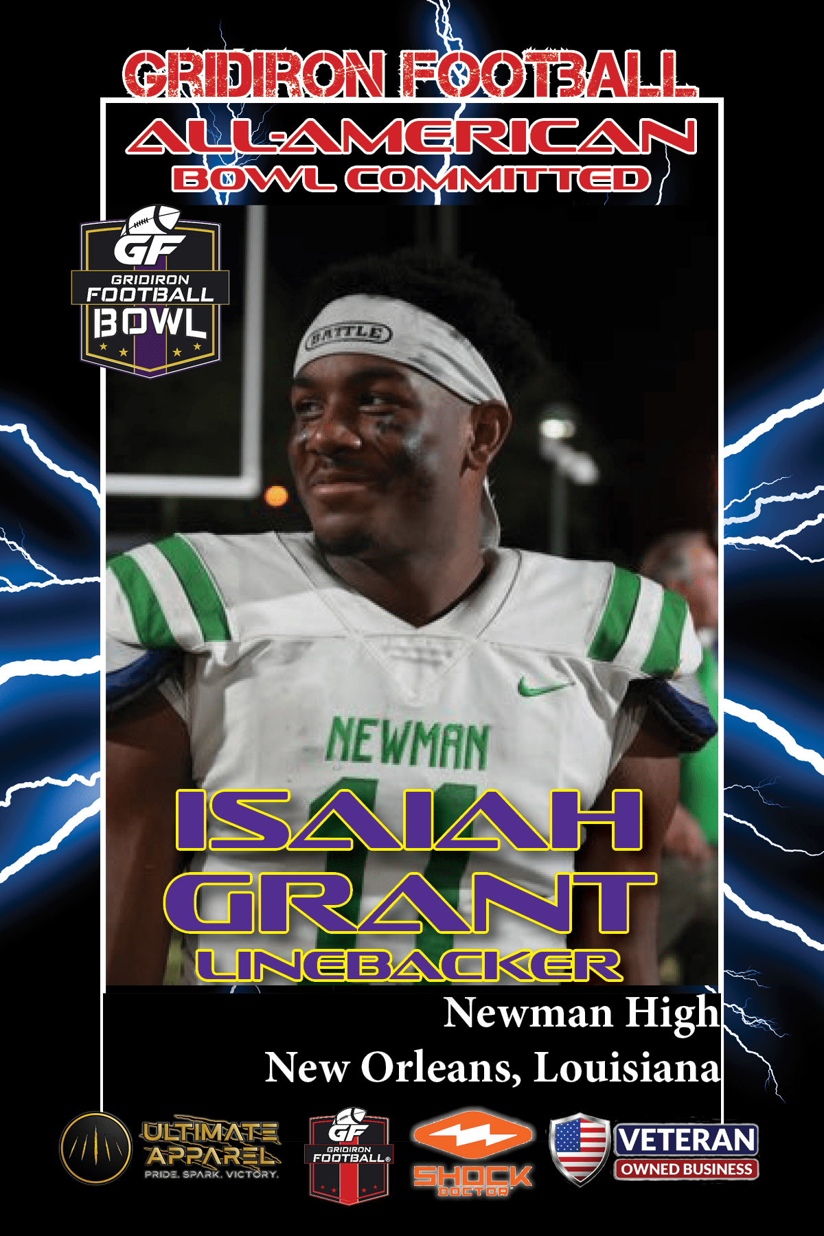 BREAKING NEWS: Isidore Newman High School (New Orleans, LA) LB Isaiah Grant Commits To The Gridiron Football All-American Bowl Game
