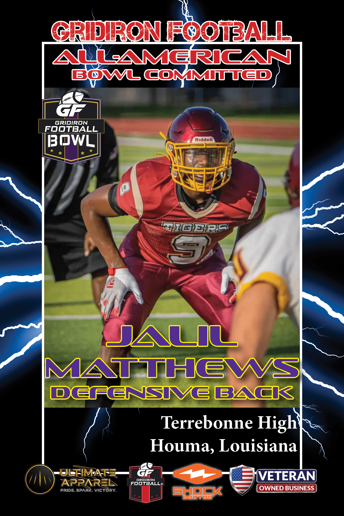 BREAKING NEWS: Terrebonne High School (Houma, La.) DB Jalil Matthews commits to Gridiron Football All-American Bowl