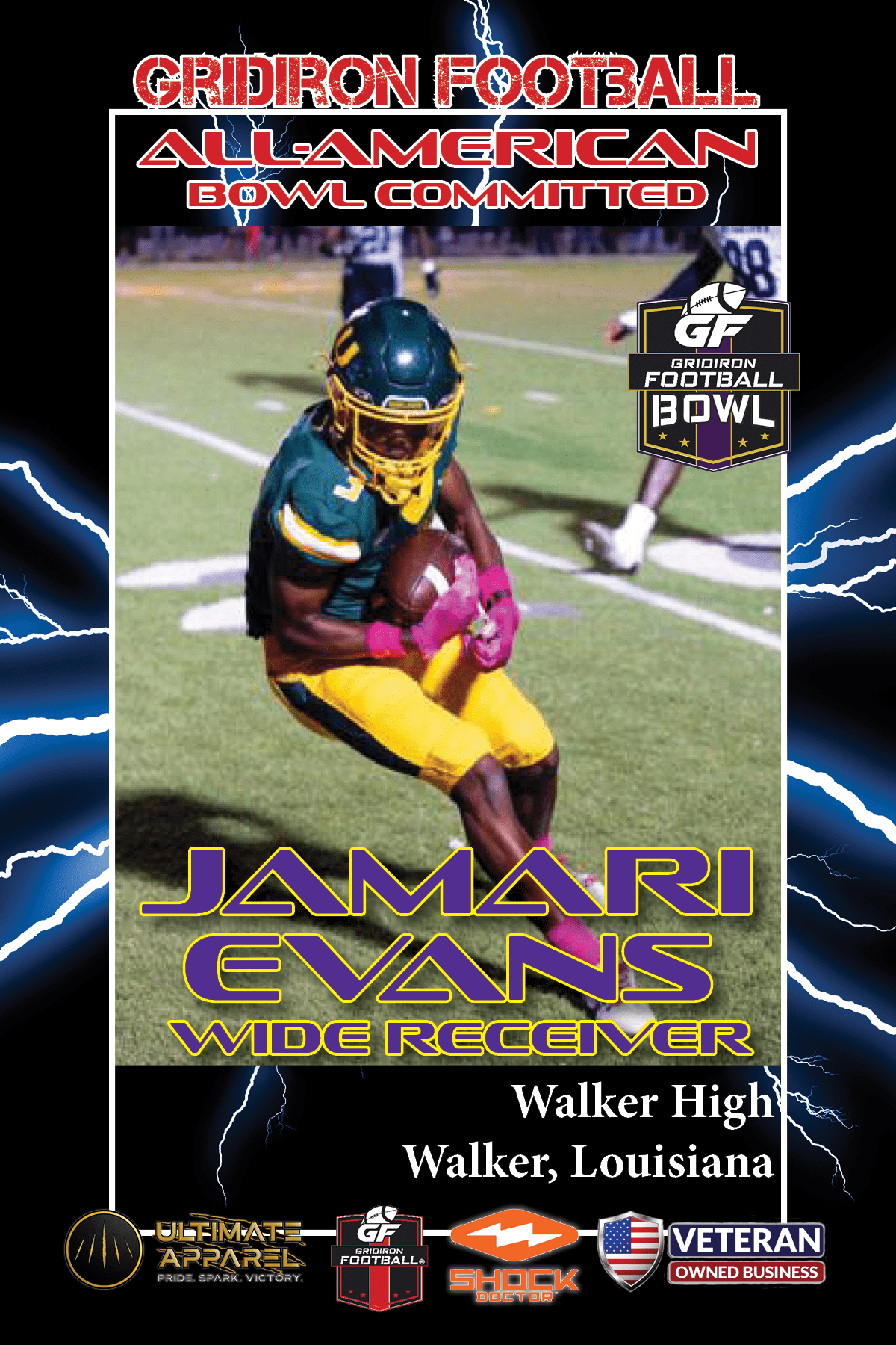 BREAKING NEWS: Walker High School (La.) WR Jamari Evans has committed to the 2023 Gridiron Football All-American Bowl!