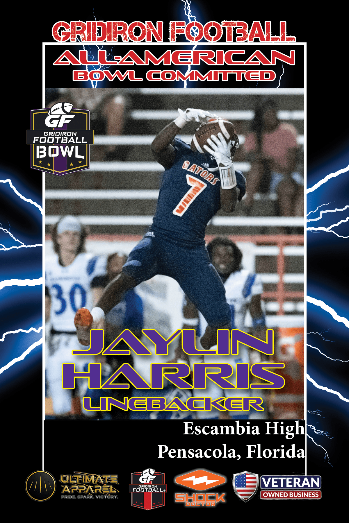 BREAKING NEWS: Escambia High School (Pensacola, FL) LB Jaylin Harris Commits To The Gridiron Football All-American Bowl Game