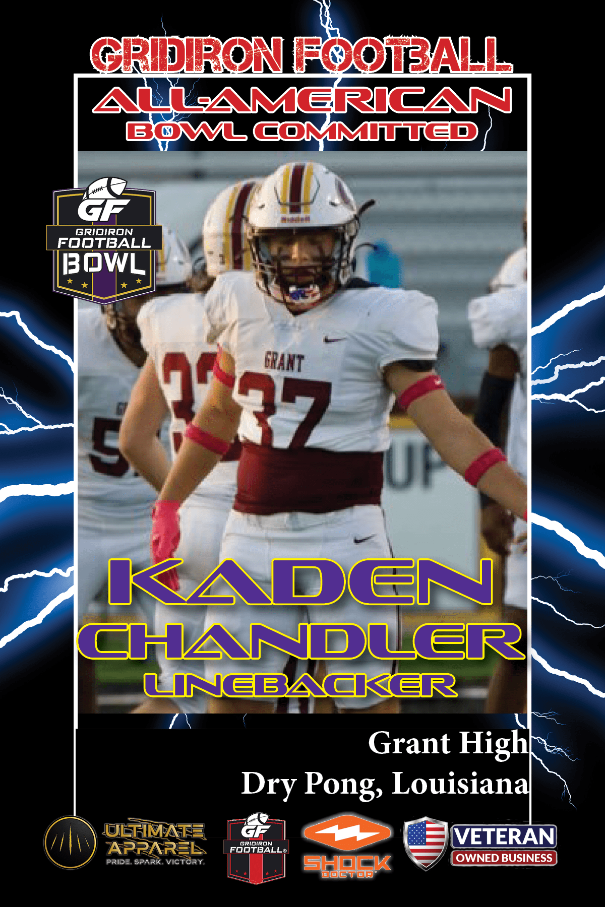 BREAKING NEWS: Grant High School (Dry Prong, LA) LB Kaden Chandler Commits To The Gridiron Football All-American Bowl Game