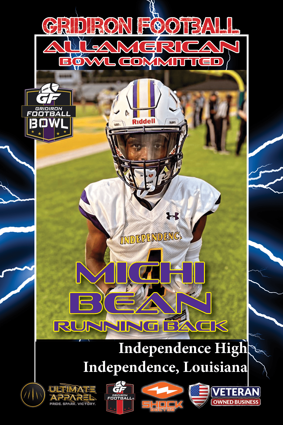 Gridiron Football Bowl Game Commitment: RB Michi Bean, Independence High School (La,)