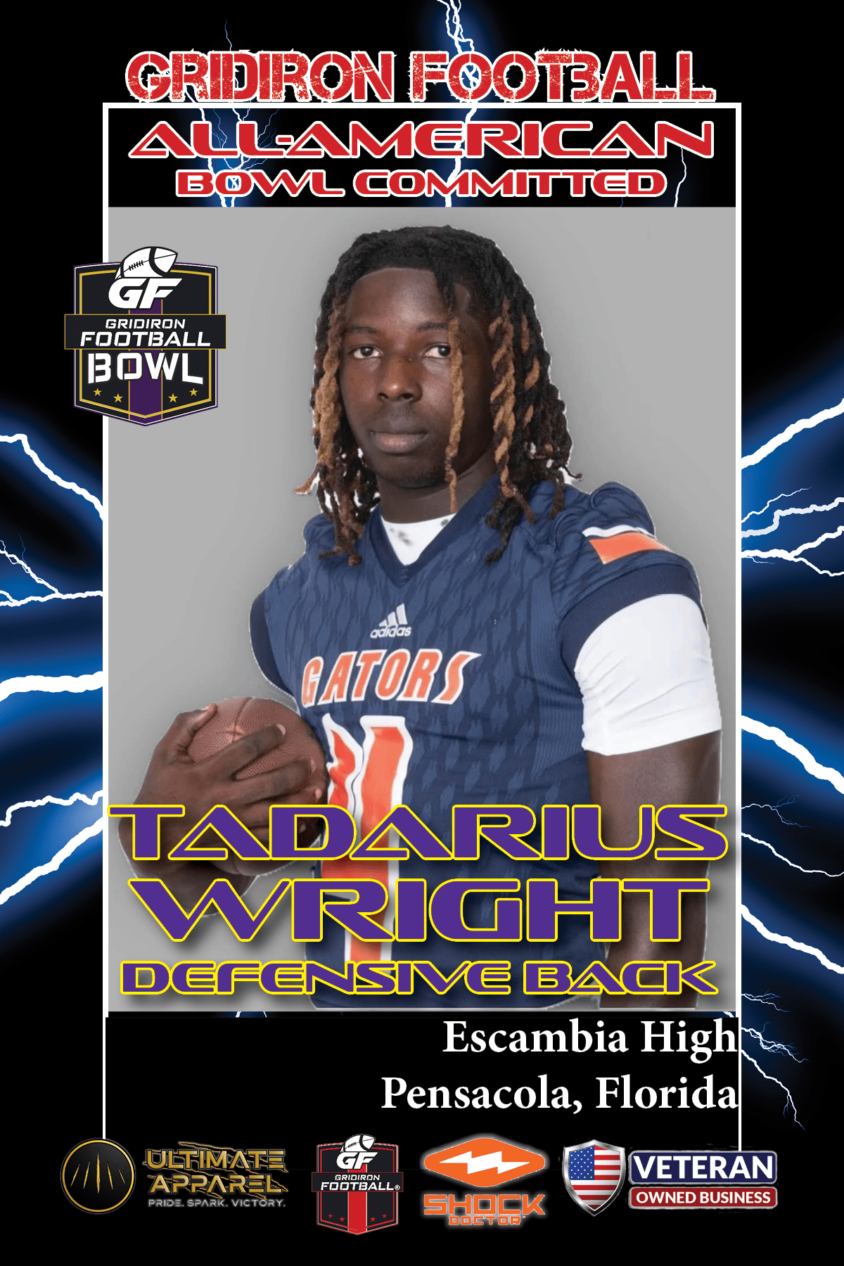 BREAKING NEWS: Escambia High School (Pensacola, Fla.) DB Tadarius Wright has committed to play in the 2023 Gridiron Football All-American Bowl