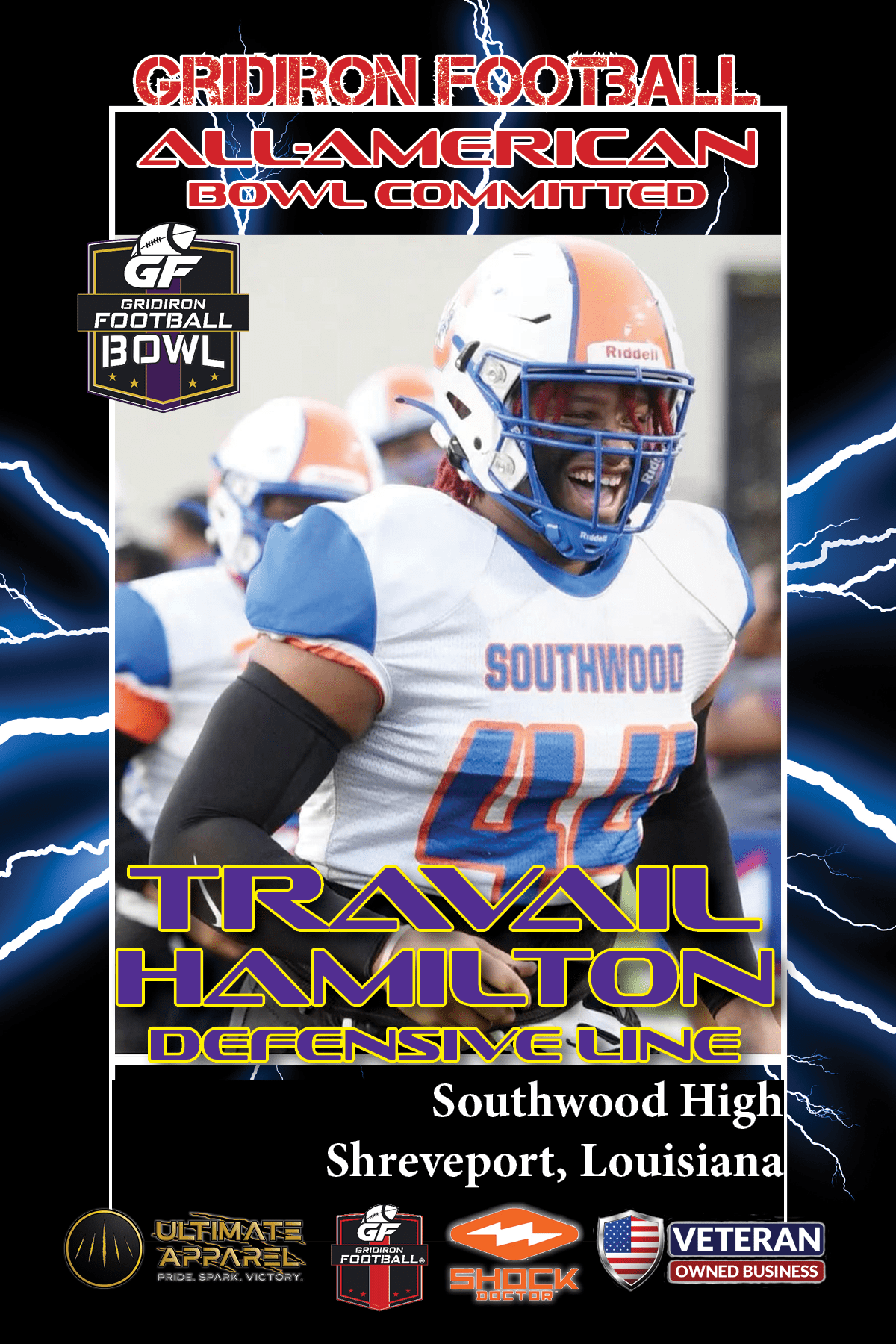 BREAKING NEWS: Southwood High School (Shreveport, LA) DL Travail Hamilton Commits To The Gridiron Football All-American Bowl Game