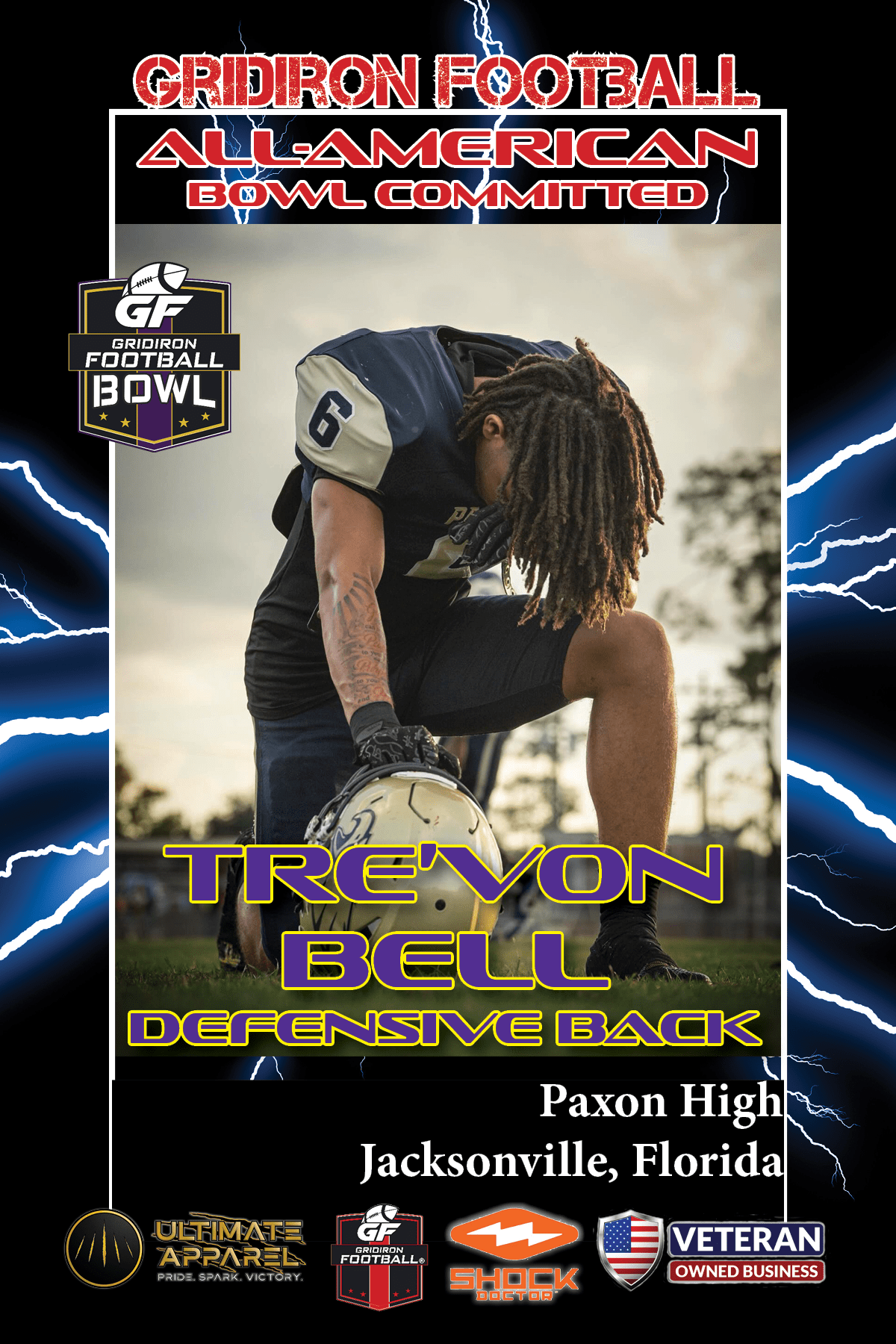BREAKING NEWS: Paxon High School (Jacksonville, Fla.) DB Tre’von Bell has committed to the 2023 Gridiron Football All-American Bowl