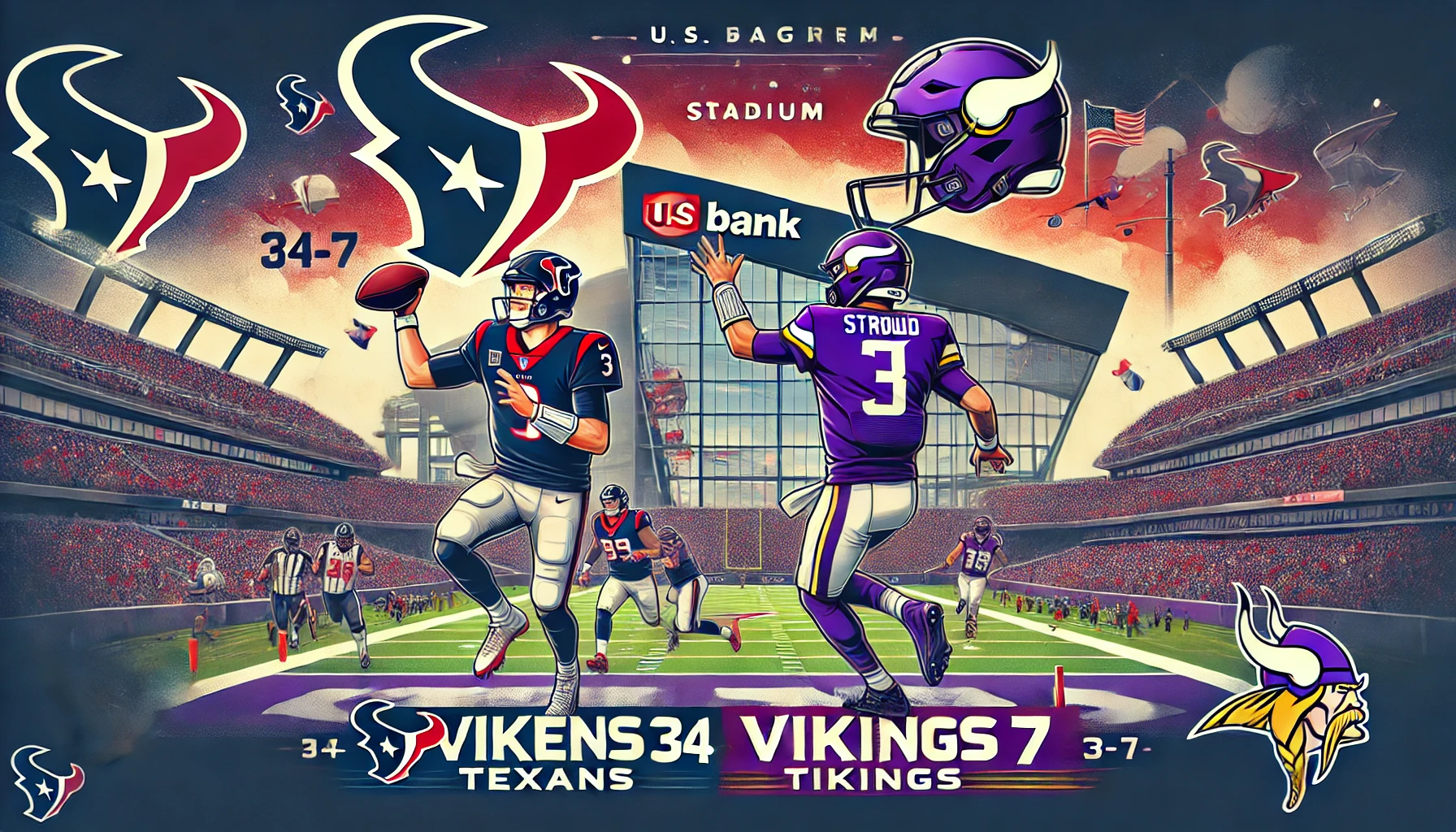 Texans Outmatched by Vikings in 34-7 Defeat at U.S. Bank Stadium | Gridiron  Football, image size:1792x1024