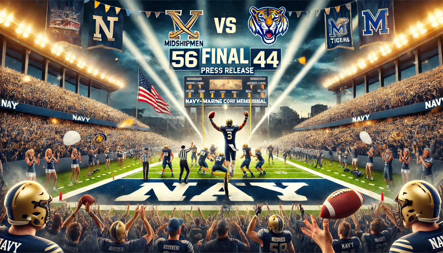 Navy Midshipmen Sink Memphis Tigers in High-Scoring Thriller